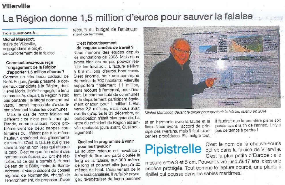 La Région donne 1,5 million d'euros pour sauver la falaise