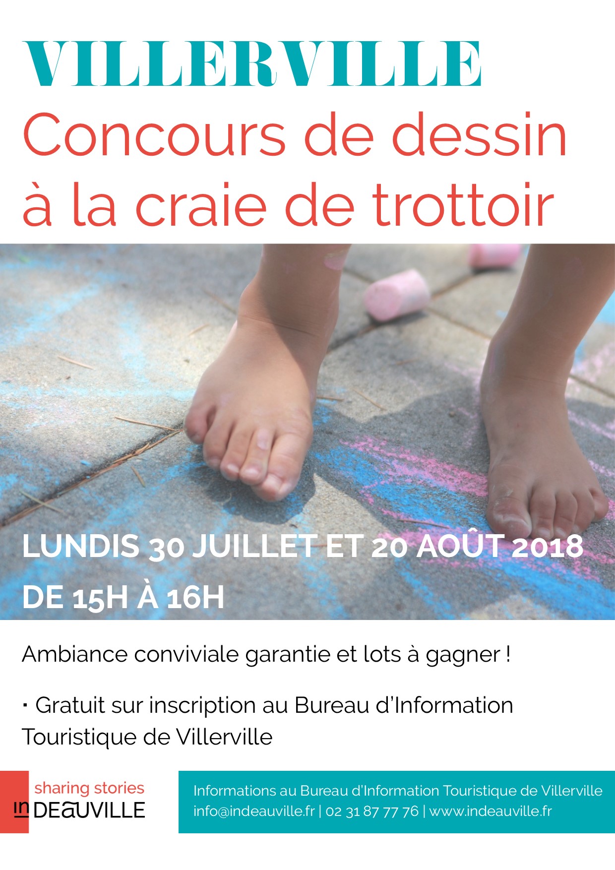 Affiche concours de dessin a la craie 2018 villerville 1