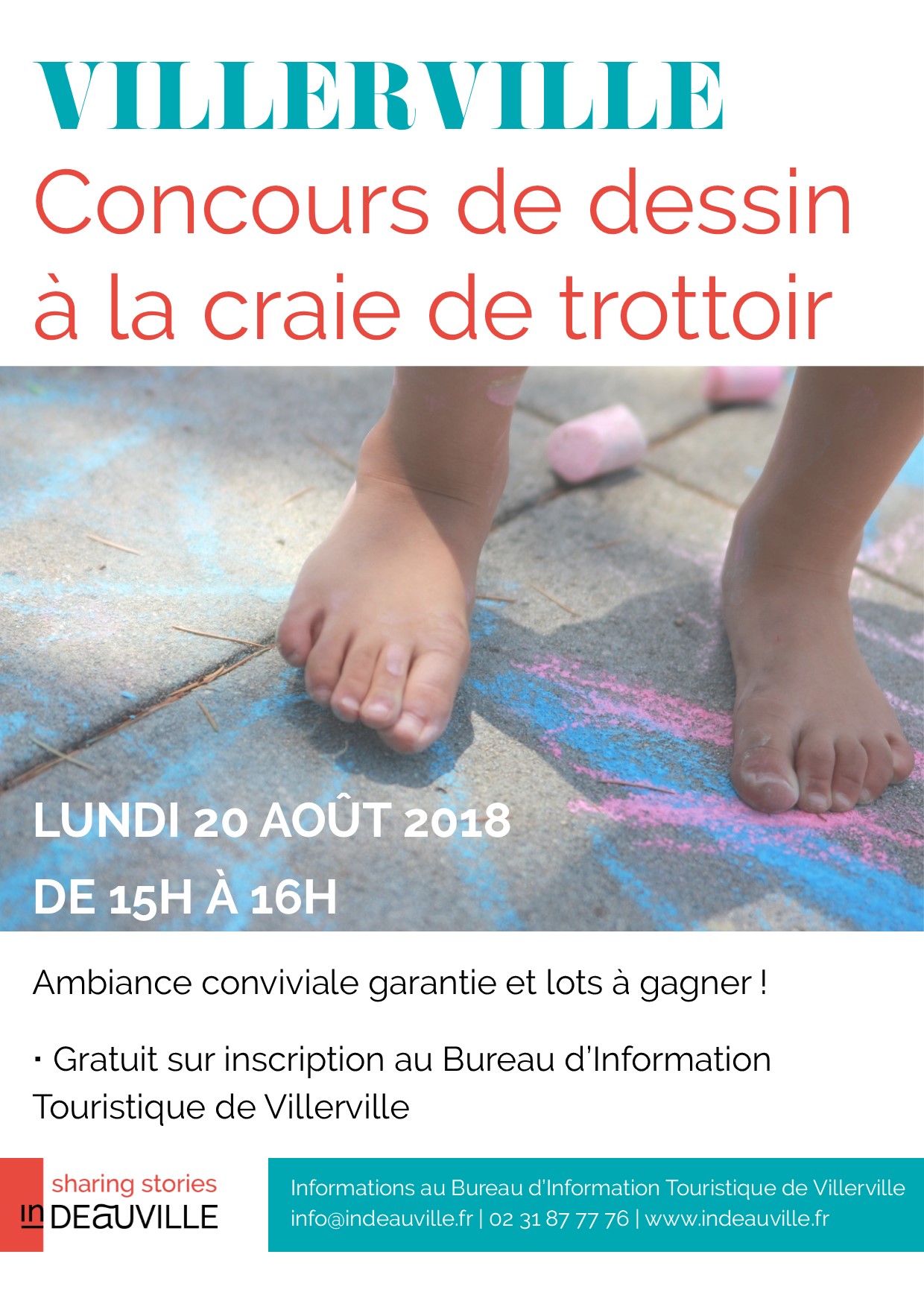 Affiche concours de dessin a la craie 2018 villerville 2