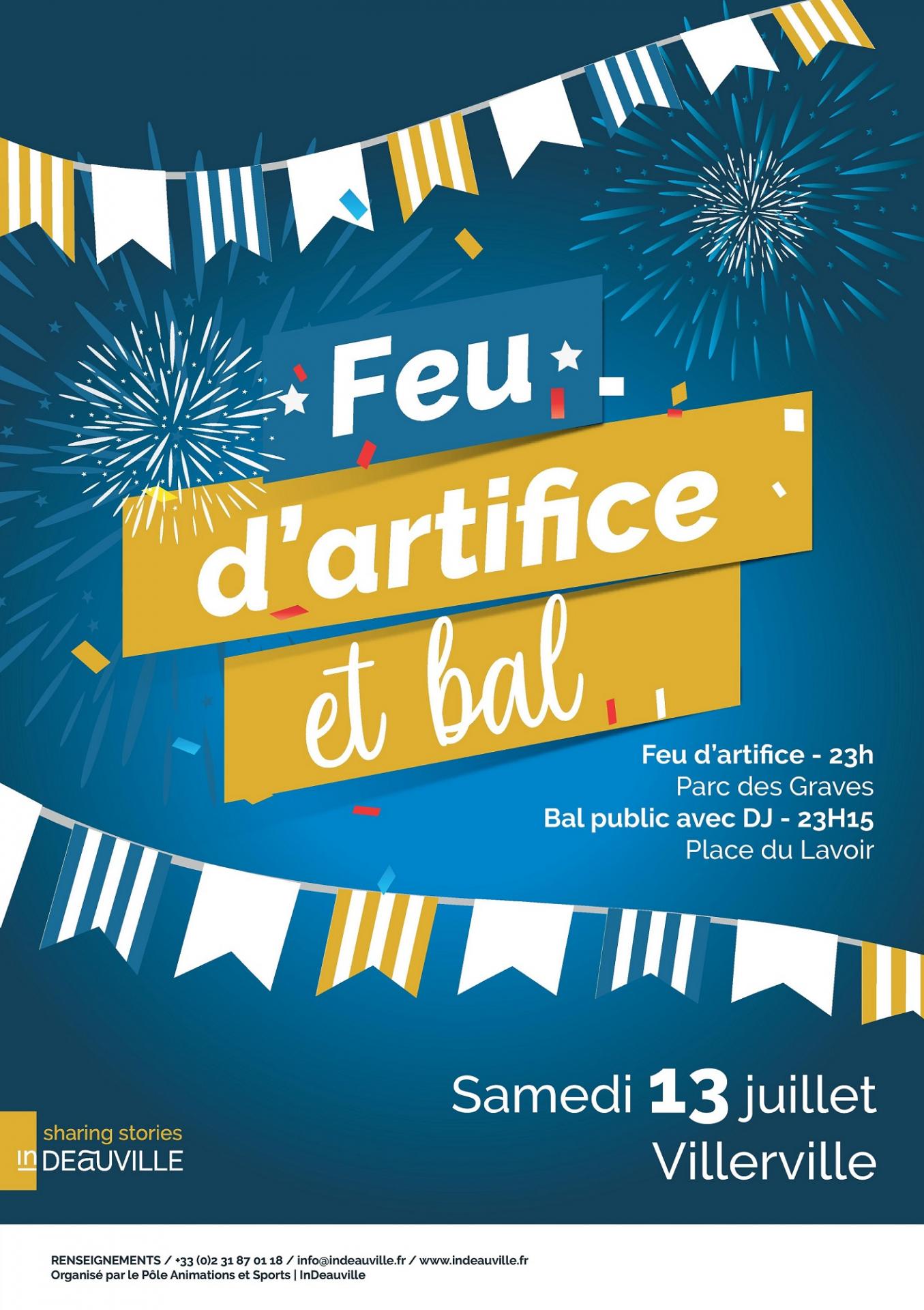 Affiche feu d artifice villerville juillet 2019