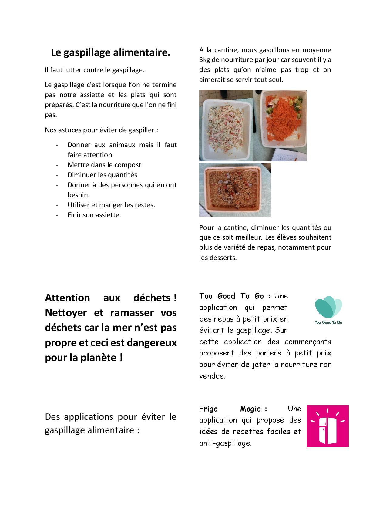 Journal le gaspillage alimentaire page 002